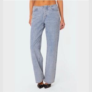 Relaxed Fit No Waistband Wide Leg Baggy Jeans Light Blue XS / 2, size 25 NEW